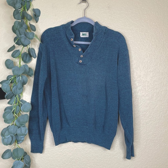 REI Sweaters - Vintage REI Button V Neck Knit Pullover Sweater